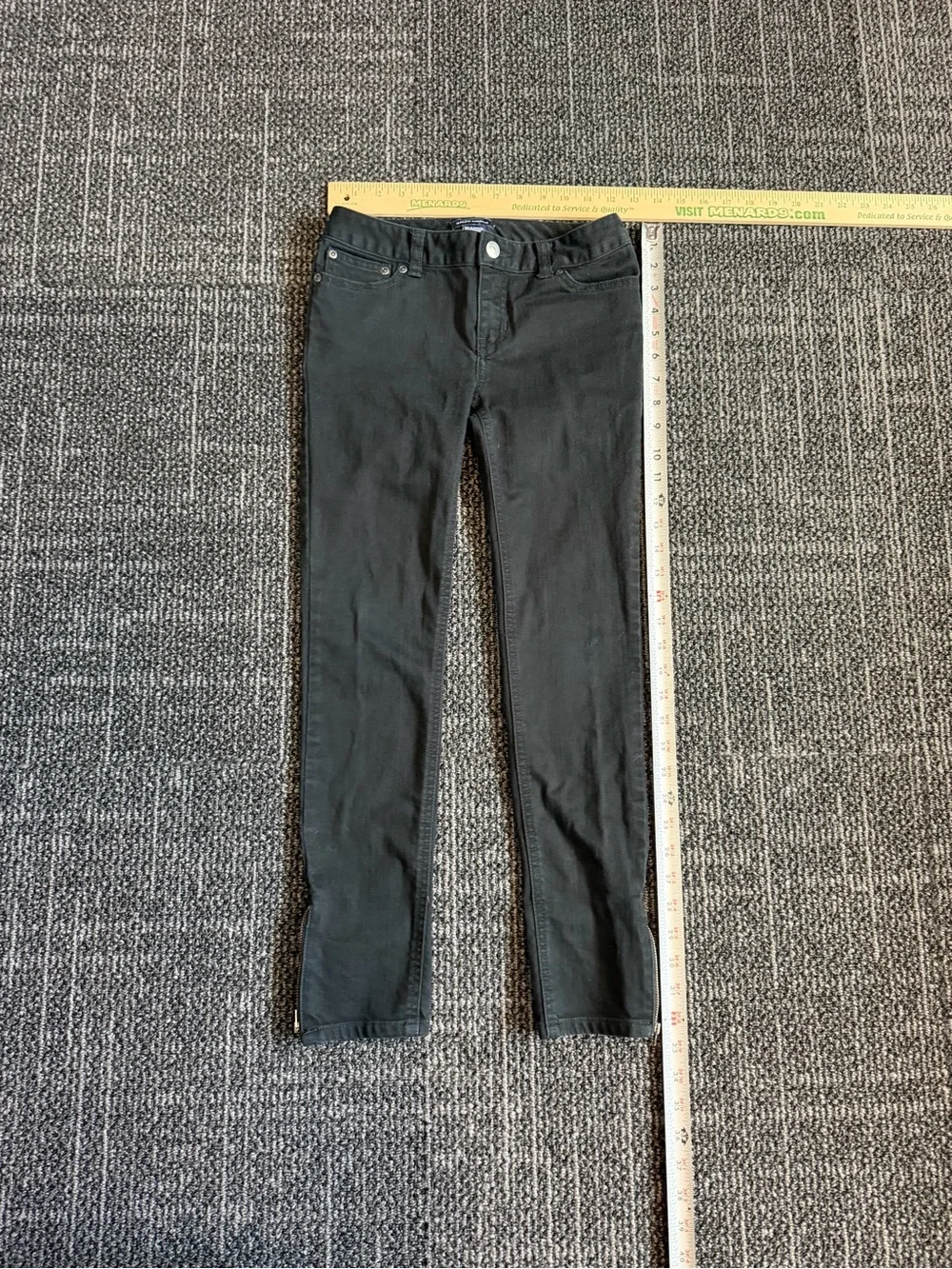Ralph Lauren Girls Black Skinny Jeans with Zipper Accents Size 12